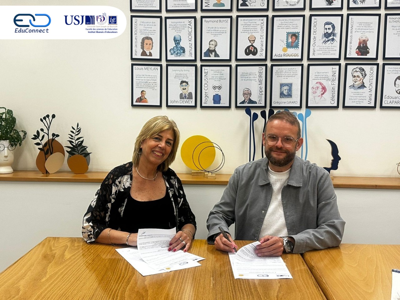 مذكّرة تعاون مع المعهد اللبنانيّ لإعداد المربّين – جامعة القدّيس يوسف في بيروت 